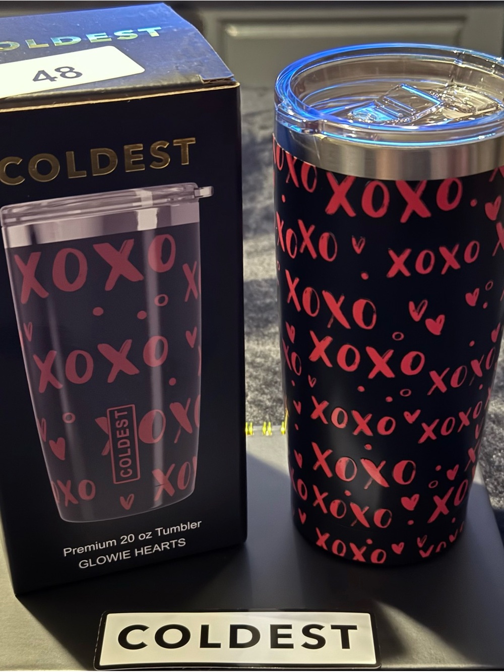Coldest 20 oz Black & Pink 'XOXO' Stainless Tumbler